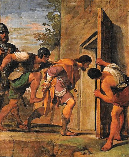 S. Rocco cacciato in carcere (Guercino) particolare (Miniatura 219x266 px)